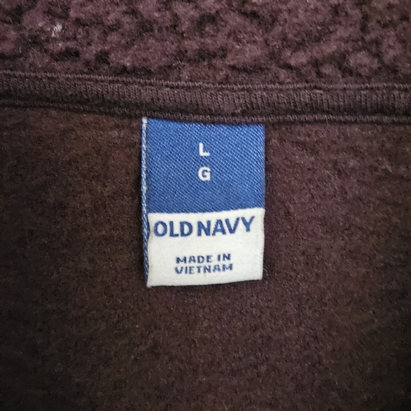 Old Navy Sz L Oversized Slouchy Cozy Dark Brown Sherpa Fleece  Zipper Jacket - Picture 3 of 16